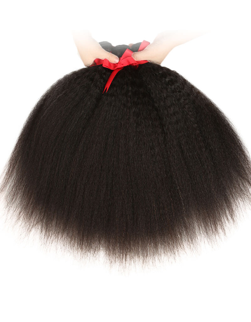 tangle free monogolian kinky straight natural black human hair bundles