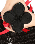 machine weft natural black peruvian hair deep wave human hair bundles