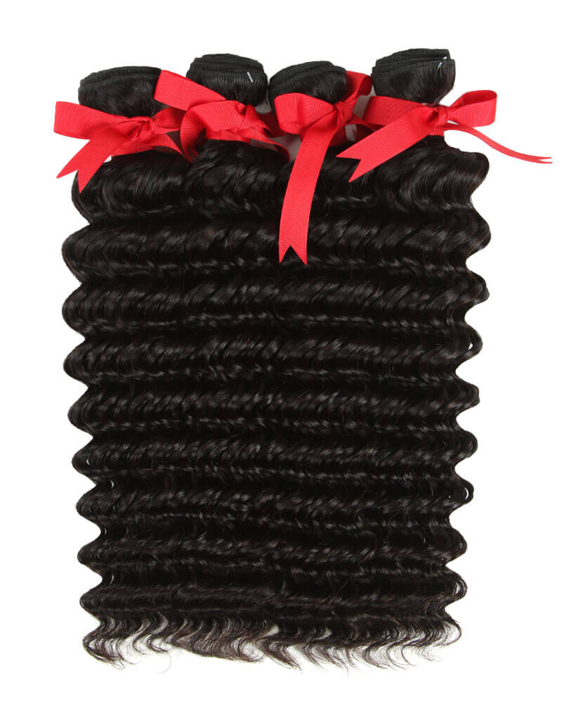 natural black peruvian hair deep wave human hair bundles