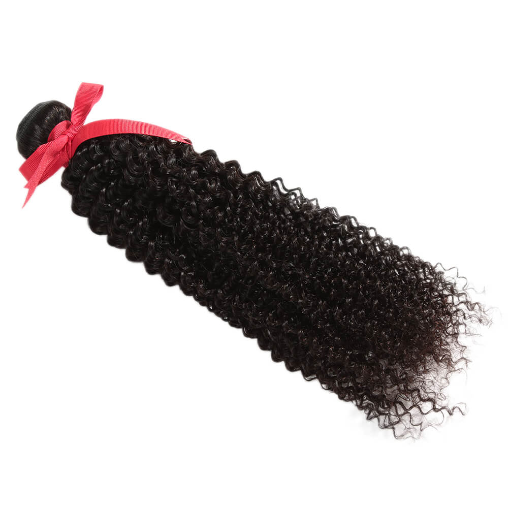 kinky curly natural black human hair bundles 1pc