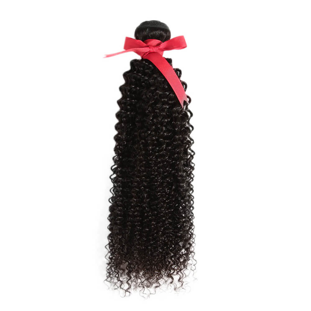 qvr kinky curly natural black human hair bundles 1pc
