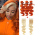qvr ginger orange body wave human hair bundles and blonde body wave hair weave with lace closure