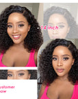QVR Human Hair Bob Wigs - Deep Curly 4x4 Lace Closure for Natural Look
