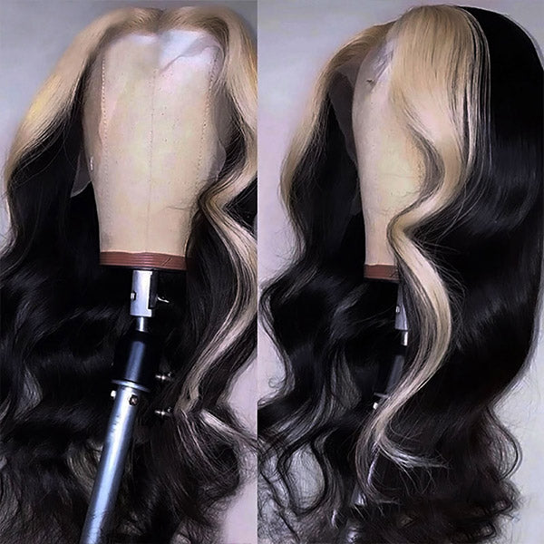 natural black and 613 blonde human hair lace wigs for black women