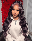 human hair wigs dark purple body wave lace front