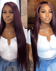 qvr wigs 13x4 lace front straight grape purple wig