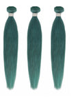 qvr jade green straight human hair bundles