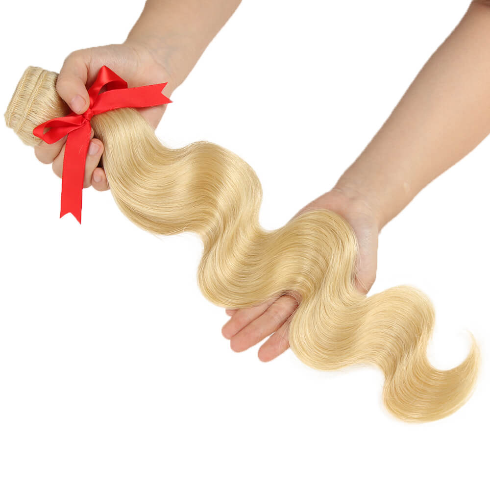 high quality honey blonde body wave human hair bundle 1pc