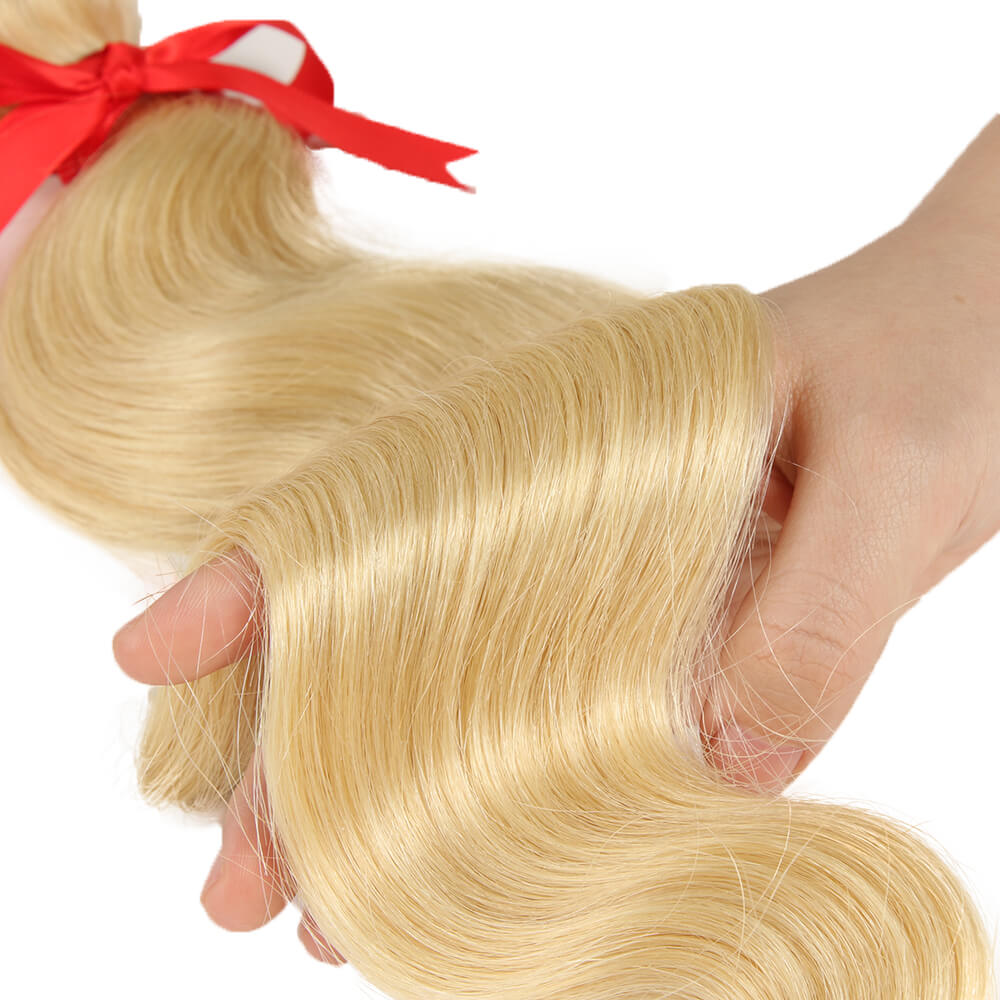 tangle free honey blonde body wave human hair bundle 1pc