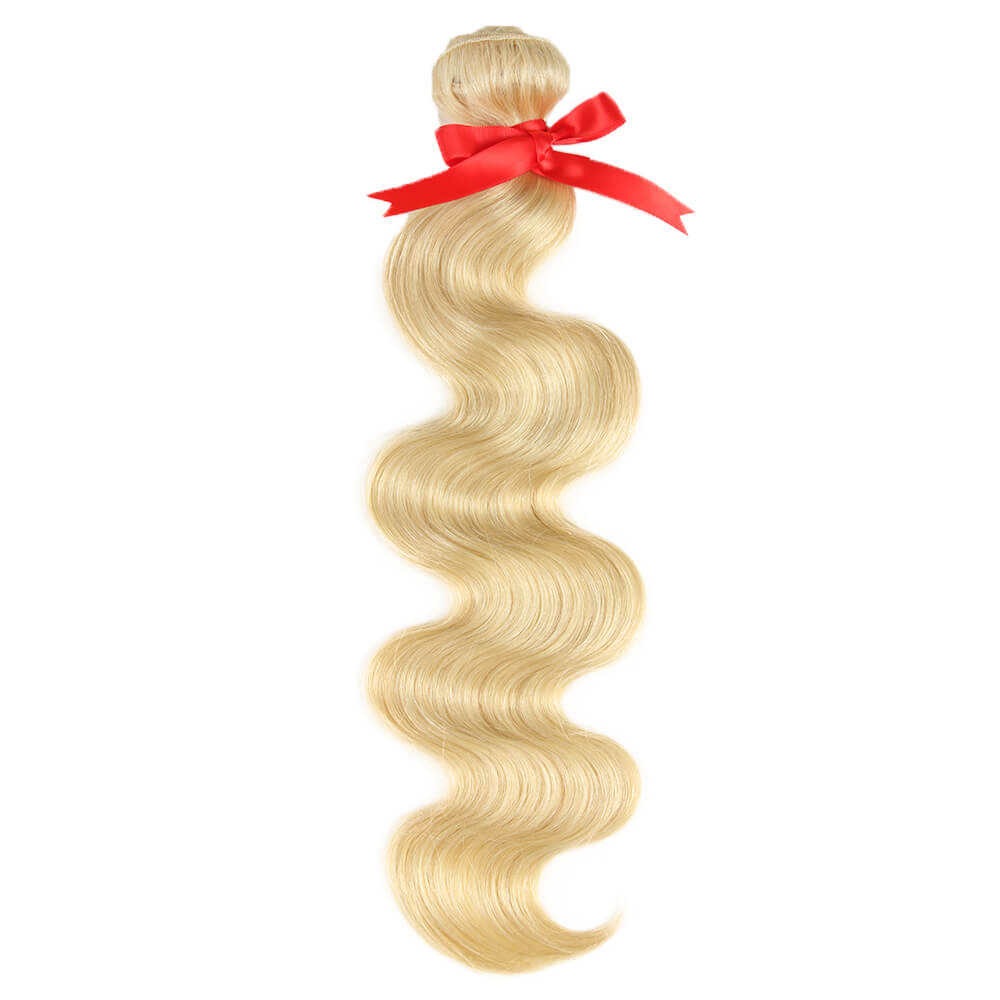 QVR honey blonde body wave human hair bundle 1pc