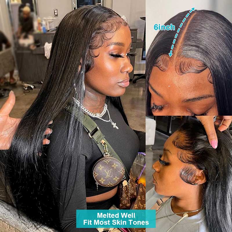 qvr hd lace wigs straight virgin human hair wig, transparent lace for flawless blend