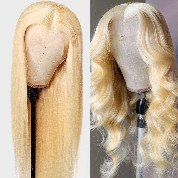 qvr wigs straight and body wave 613# blonde human hair wigs