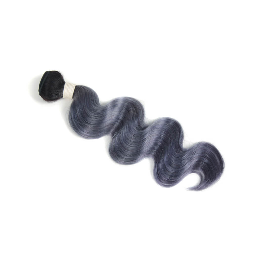 machine weft ombre haze blue body wave virgin human hair bundles 1pc