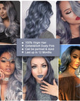 high quality ombre haze blue body wave virgin human hair bundles 1pc