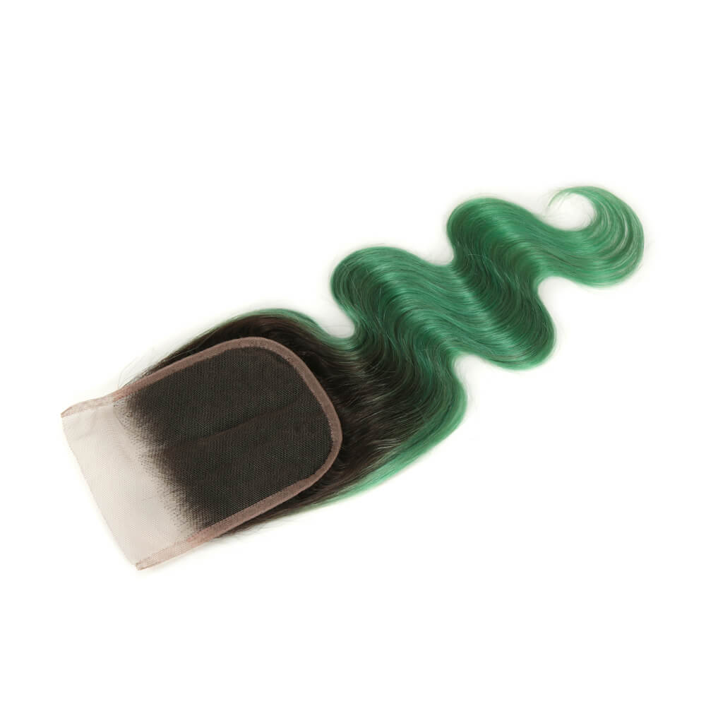 hand tied tt1b/tuqiv body wave human hair weave with 4x4 closure