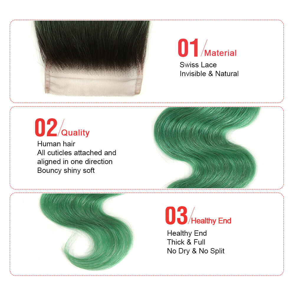 advantages of tt1b/tuqiv body wave human hair weave with 4x4 closure