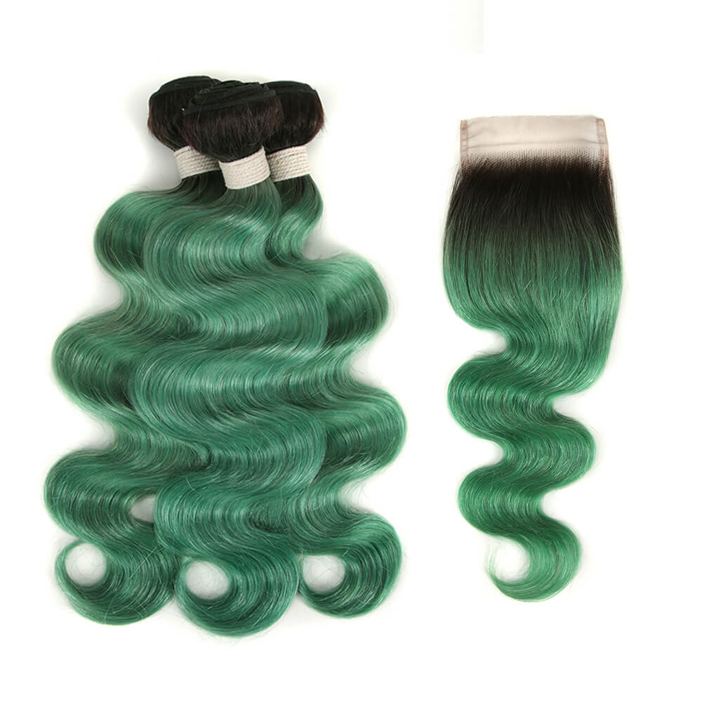 qvr tt1b/tuqiv body wave virgin human hair bundles with 4x4 lace closure virgin hair