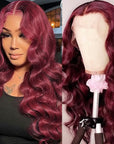 qvr wigs 99j burgundy colored body wave 13x6 lace front wig