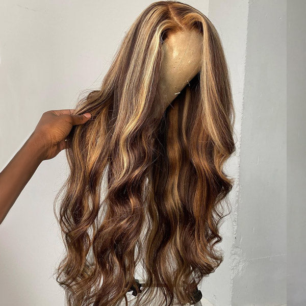 human hair lace wigs honey blonde 13x4 body wave hd lace frontal for black women
