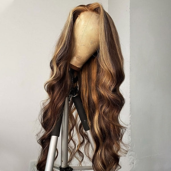 qvr wigs 13x4 lace frontal honey blonde body wave hd lace human hair wig