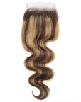 p4/27 body wave human hair bundles with 4x4 lace closure