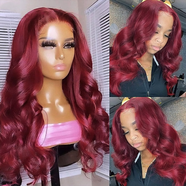 deep burgundy human hair wigs for black women