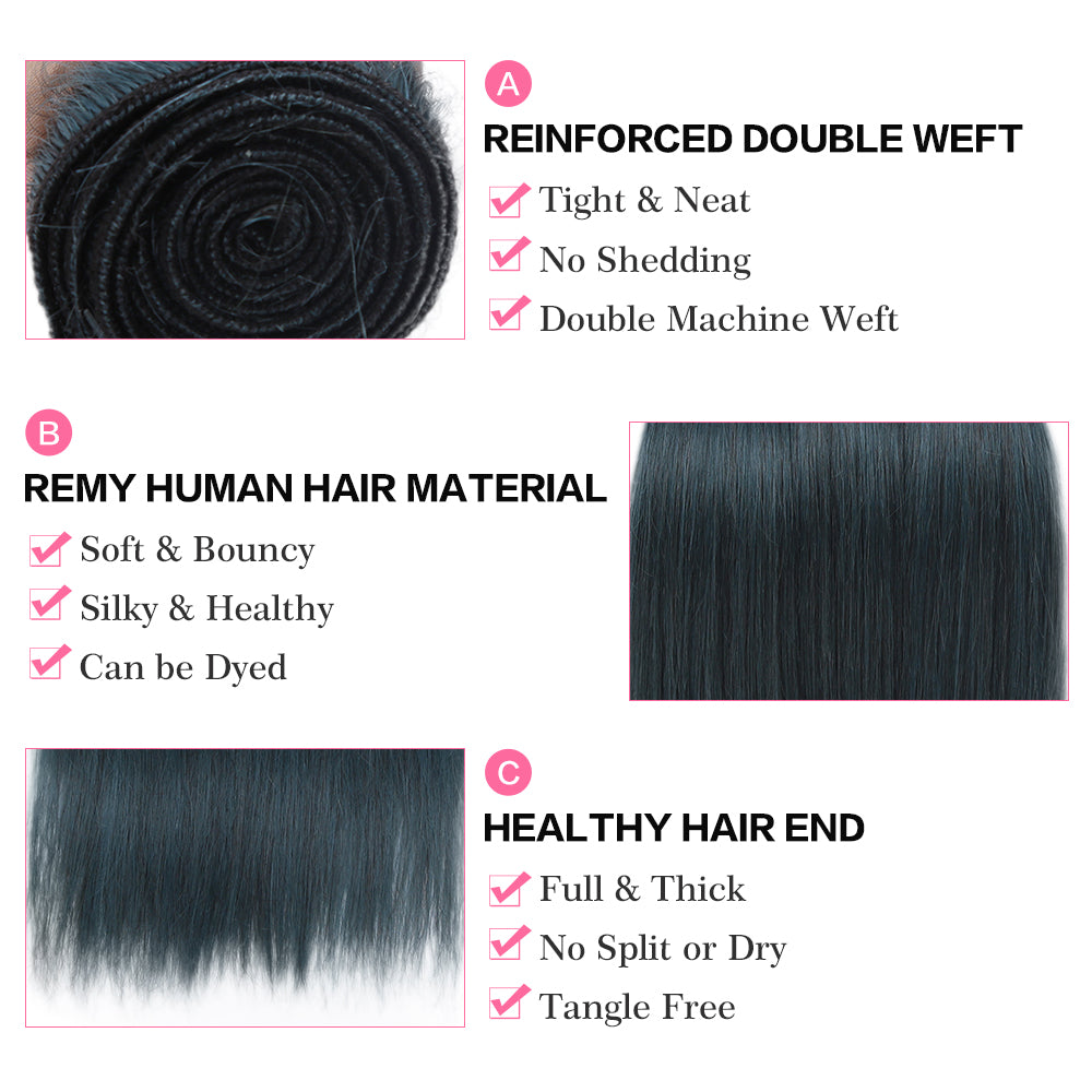 advantages of qvr ink blue jade shade straight human hair bundles