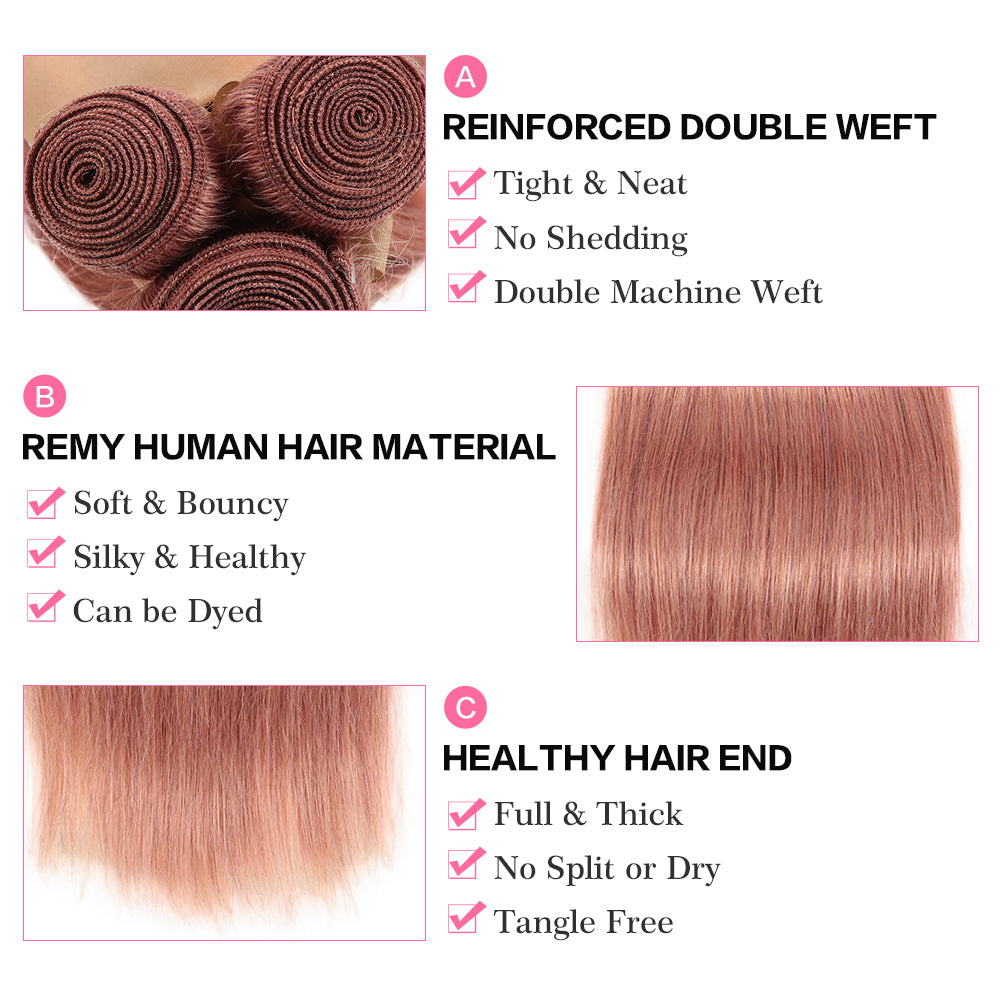 advantages of pink straight human hair bundles
