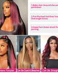 highlighted human hair wigs with 4x4 lace front for natural look