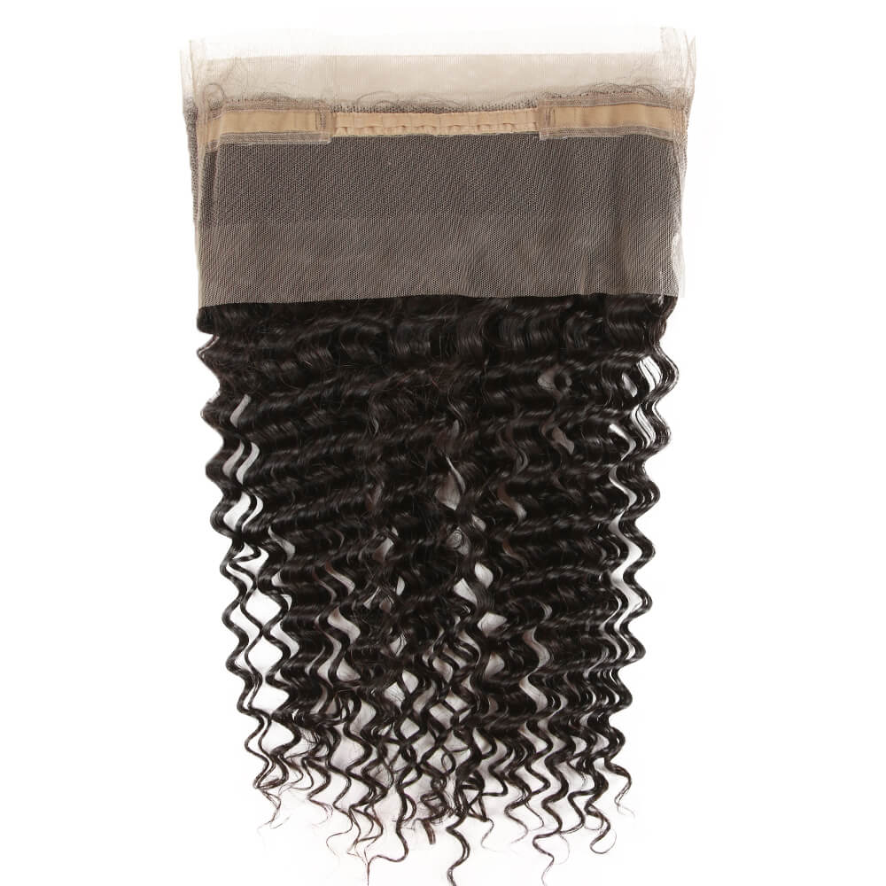 pre plucked 360 lace closured curly natural black hair weave