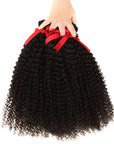 natural black curly human hair bundles 3pcs