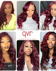 body wave 99j human hair bundles with 4x4 lace closure virgin human hair
