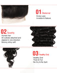 advantages of deep wave natural black virgin human hair with 4x4 lace closure