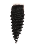 qvr deep wave natural black virgin human hair with 4x4 lace closure