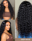 voluminous deep wave wear and go wig with soft texture