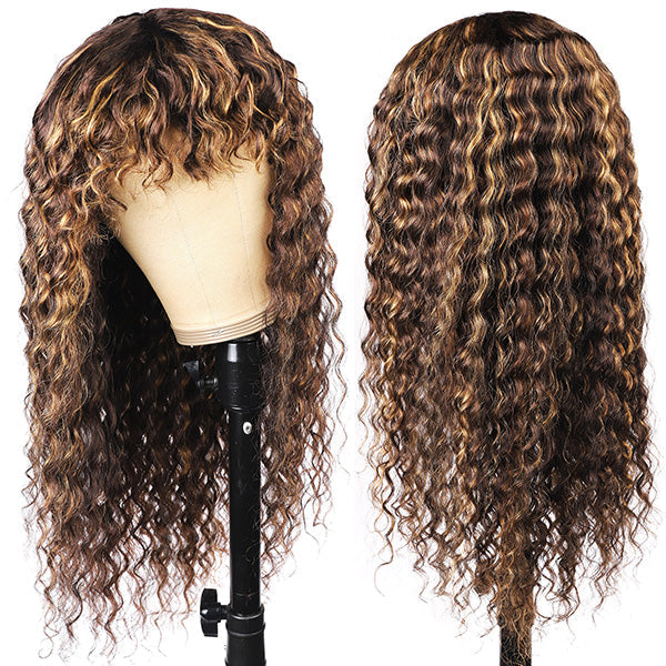 qvr glueless wigs with bangs for a stylish, effortless look