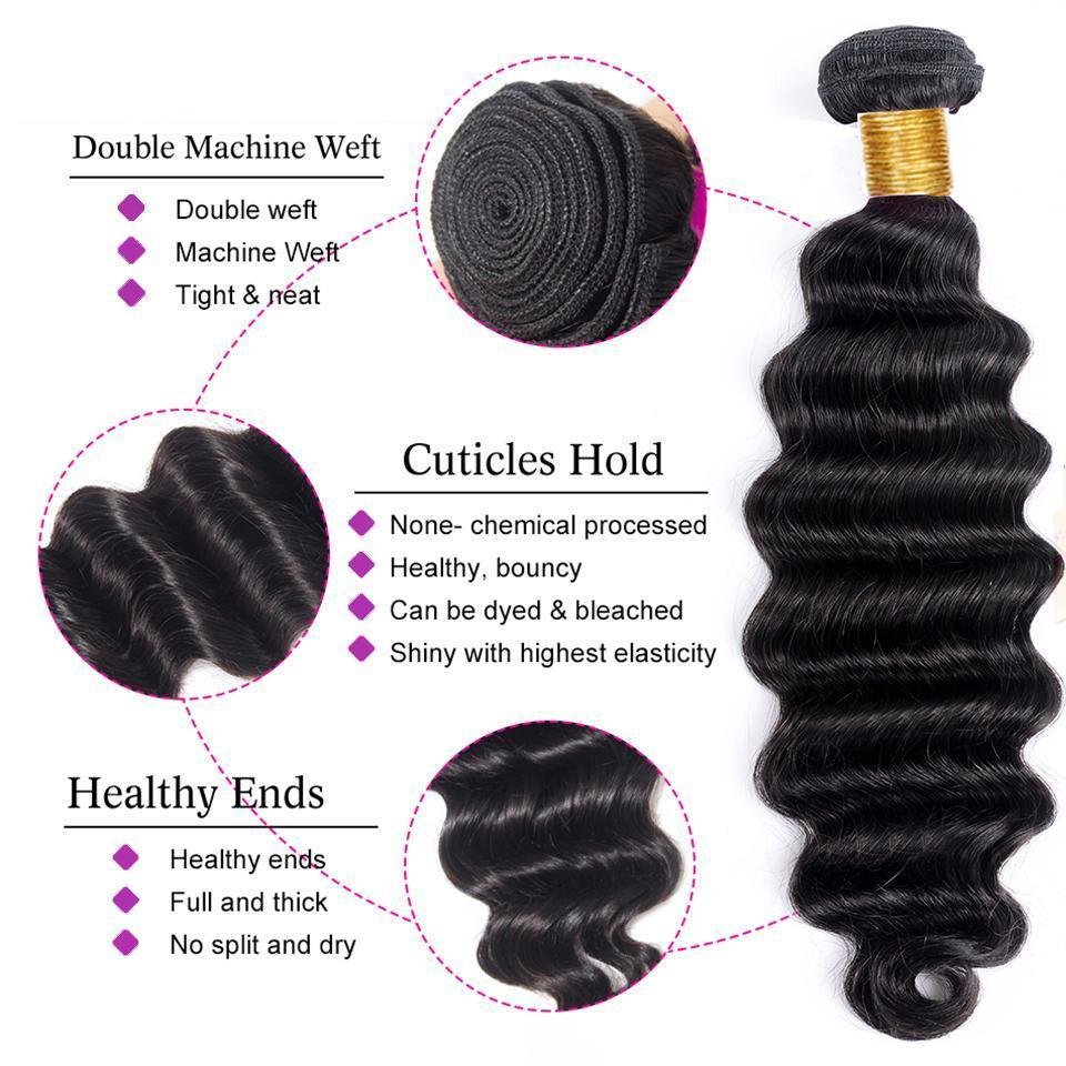 advantages of natural black loose deep wave human hair bundles