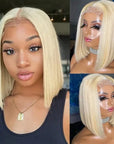 light blonde bob wigs human hair for black women