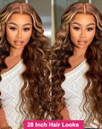 piano highlight  body wave human hair 3 bundles with ear to ear lace frontal closure virgin hair