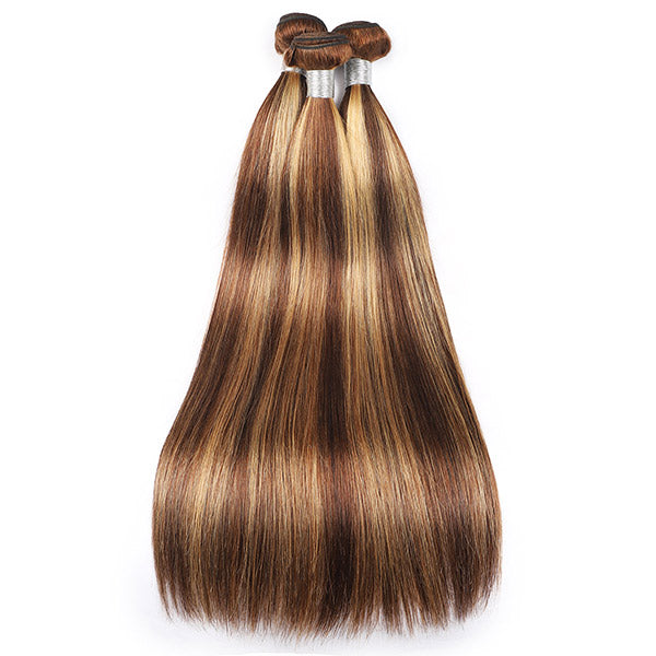 honey blonde highlight brazilian straight human hair weave piano color hair 3 bundles