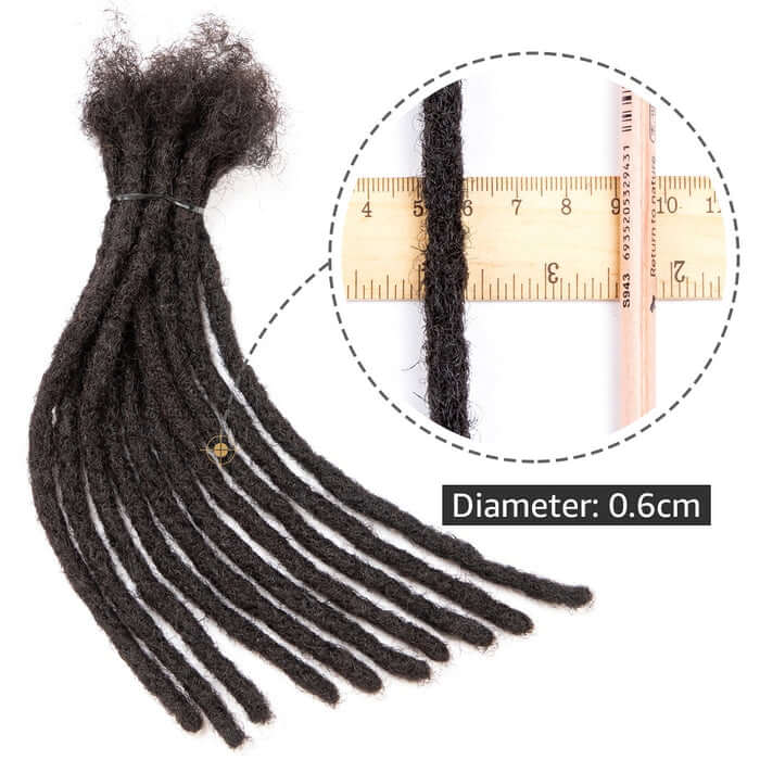 the size of qvr human hair locs