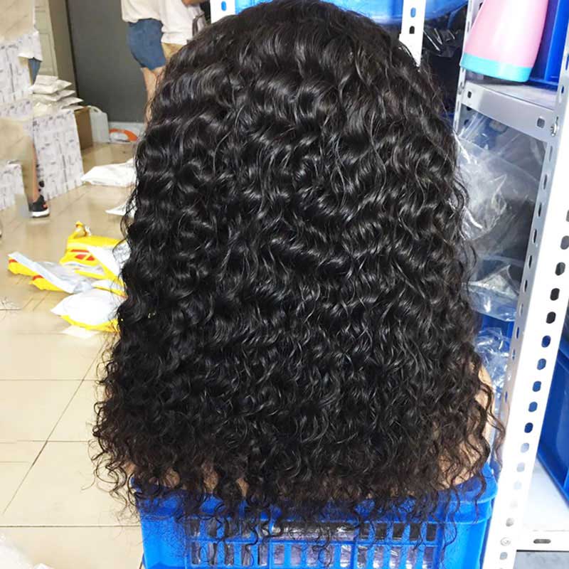 stylish full fringe kinky curly bob wigs, 12a grade brazilian human hair wigs for african american women