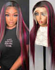 human hair wigs 4x4 lace front with mixed colors
