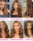 piano highlight  body wave human hair 3 bundles with 13x4 lace frontal closure virgin hair