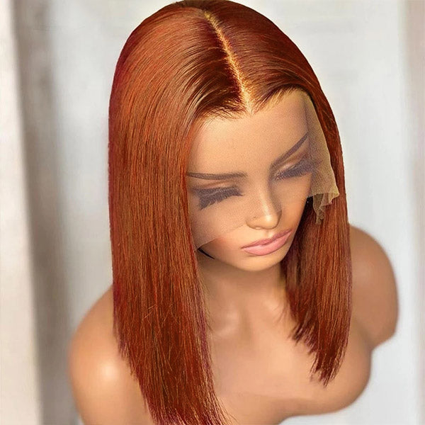 vibrant ginger short bob wigs human hair