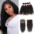 qvr natural black water wave human hair bundles with 4x4 lace closure hair weave