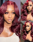 99j burgundy human hair wigs for natural body wave look