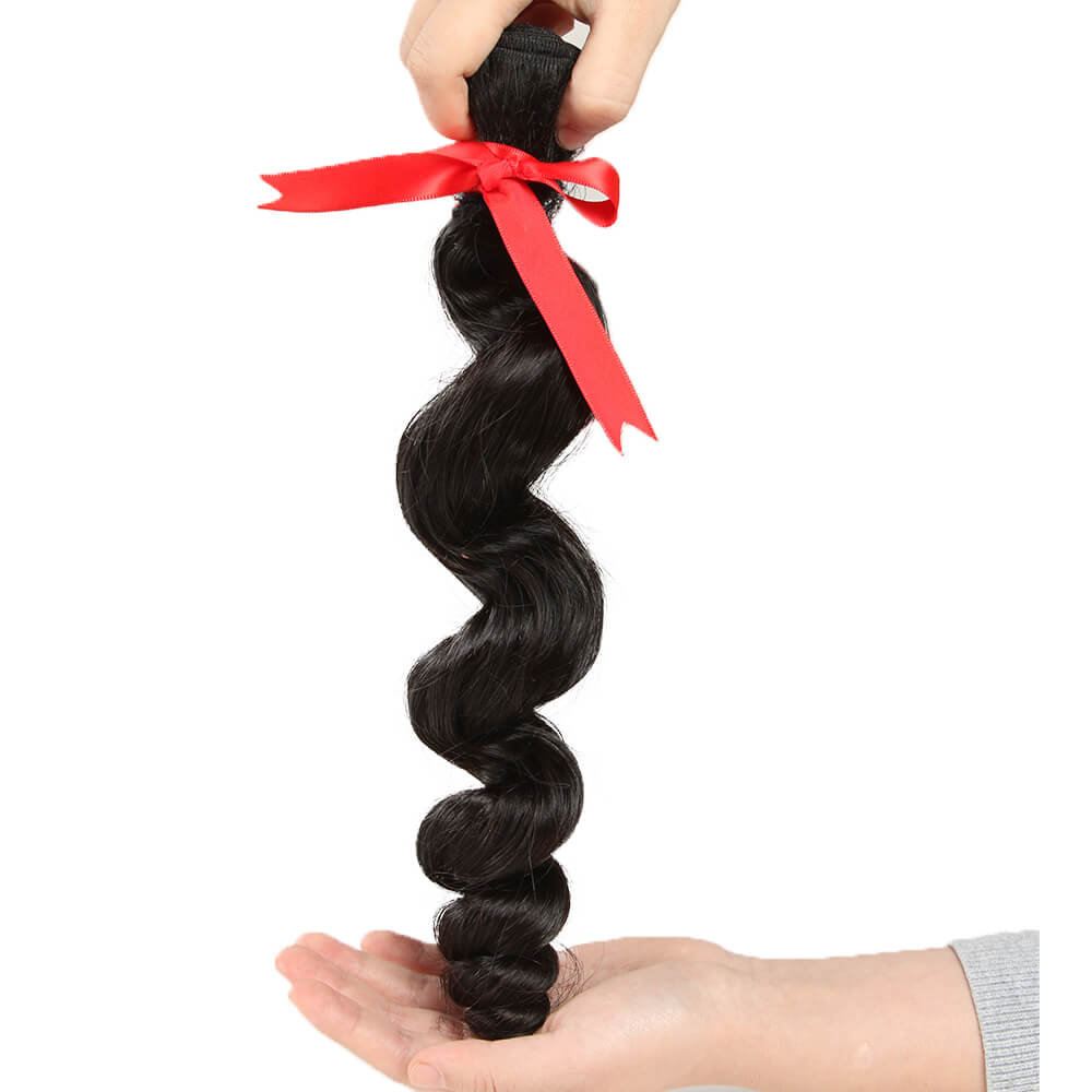 natural black loose wave human hair bundles hair weave