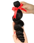 natural black loose wave human hair bundles 1pc