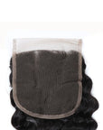 natural black deep wave human hair with lace closure